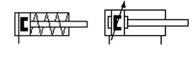 Símbolo - Cilindro de efecto simple y de dubla acción