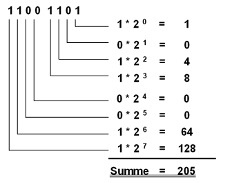 Dualzahlensystem bzw. Binärzahlen erklärt