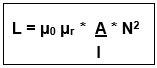 Formula for inductance with core