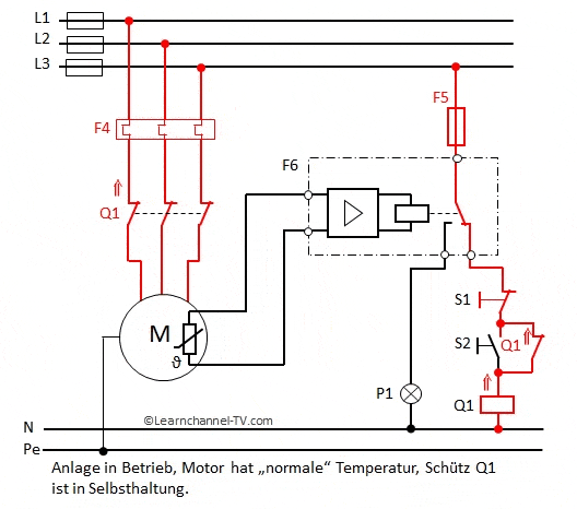 Motorvollschutz mit Thermistor - Funktionsweise- Beispielschaltung