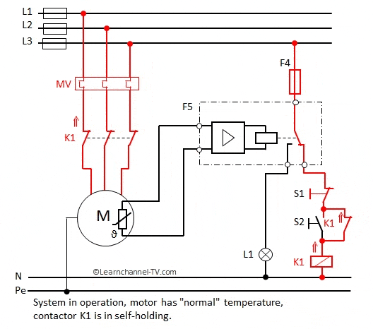 Thermal Motor protection with thermistor - How it works and circuit example