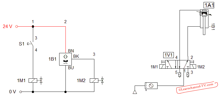 Sensor Reed - aplicación - circuito de ejemplo