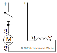 Diagrama elétrico de um motor CC em série