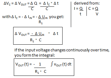 Op-Amp as an integrator - calculation